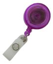 JOJO - Ausweishalter runde Form mit G�rtelclip transparent lila - 10 St�ck