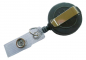 Preview: JOJO – Ausweishalter Ausweisclip Schlüsselanhänger, runde Form, Gürtelclip, Druckknopfschlaufe, Farbe grau - 100 Stück