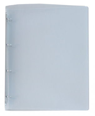 EXXO by HFP Ringbuch / Ringmappe / Ringordner, A4, aus PP, mit 4er Rundringmechanik und selbstklebenden Rückenschild, Farbe: transparent – 1 Stück