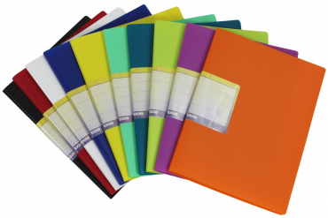 Schnellhefter / Schlaufenhefter / Fast-Binder A4 aus PP-Folie mit Abheftmechanismus und Kartenhalter, Farbe: Perlfarben farblich sortiert – 10 Stück