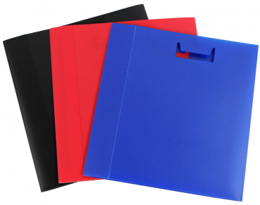 Heftbox / Schulheftbox / Pop-Up-Box / Organizer aus PP-Folie mit Automatikboden und Griffen an beiden Seiten, Farbe: Perlfarben farblich sortiert - 3 Stück